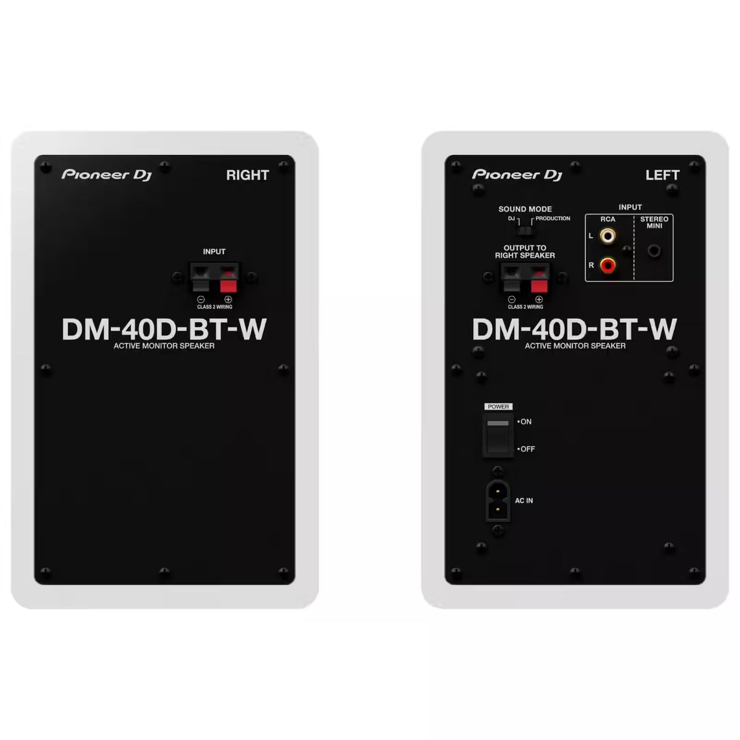 Pioneer DJ DM-40D-BT Blanc – Enceintes de Monitoring Polyvalentes avec Bluetooth